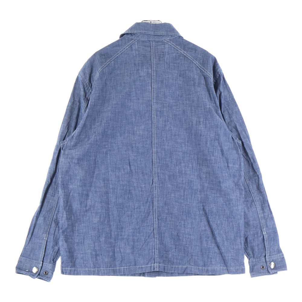 G-STAR RAW(ジースターロウ) シルバーボタンデザイン 5B フロントマルチポケット デニム 長袖シャツ インディゴ