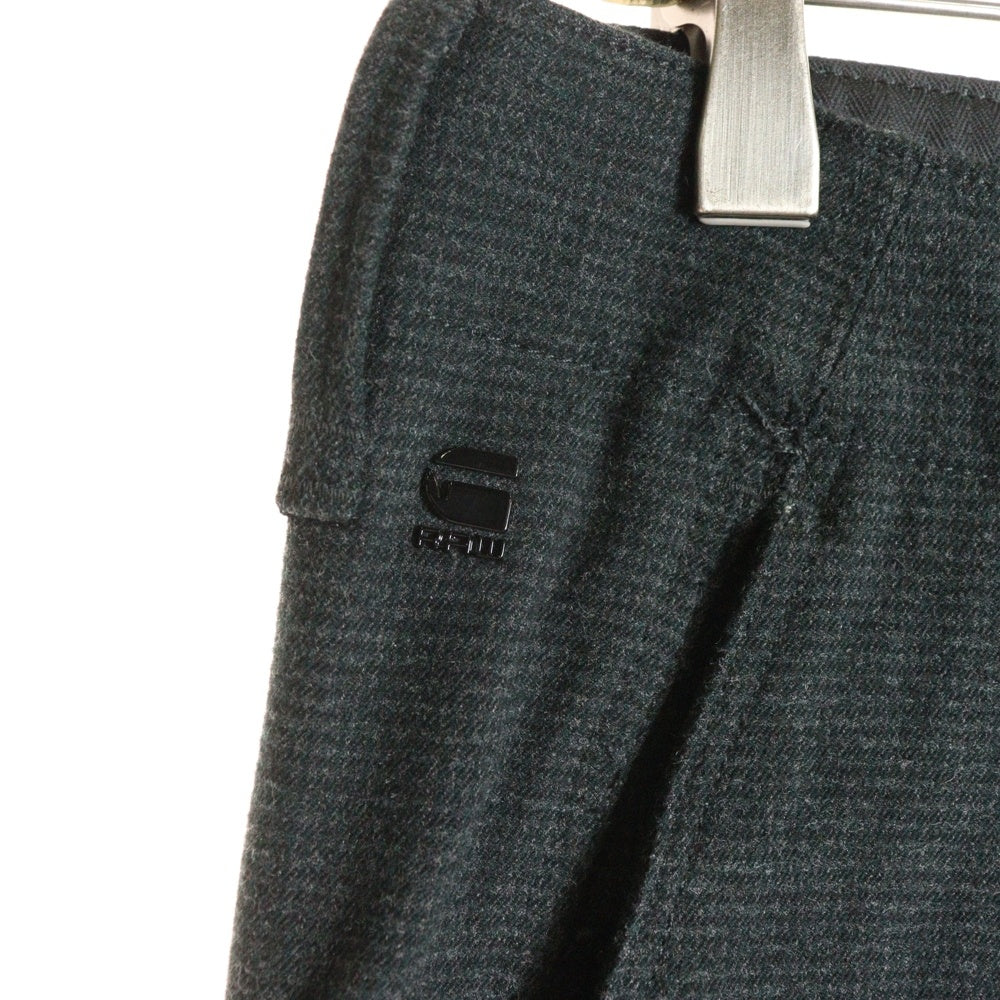 G-STAR RAW(ジースターロウ) ロゴデザインプレート マルチポケット コットン ジップアップ スラックスパンツ ブラック