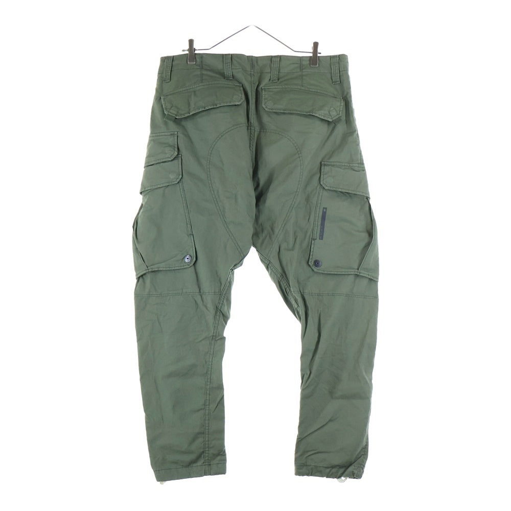 G-STAR RAW(ジースターロウ) ロゴデザインプレート マルチフラップポケット ジップアップ カーゴパンツ カーキ