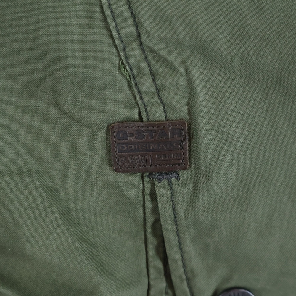 G-STAR RAW(ジースターロウ) ロゴデザインプレート マルチフラップポケット ジップアップ カーゴパンツ カーキ