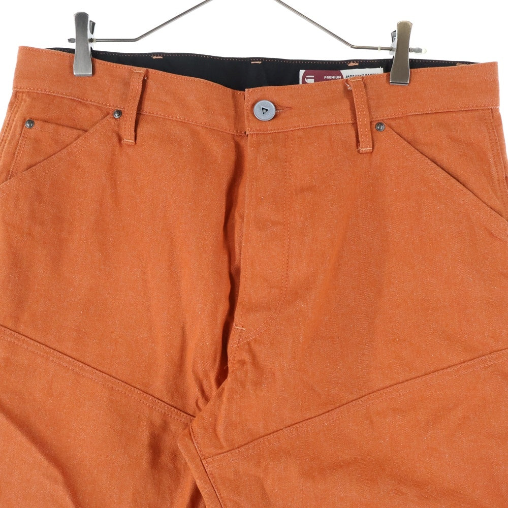 G-STAR RAW(ジースターロウ) マルチポケット ニーパッド ボタンフライ デニムパンツ オレンジ