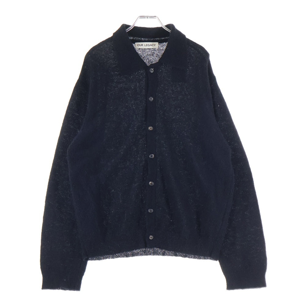OUR LEGACY(アワーレガシー) EVENING POLO BLACK FUZZY ALPACA アルパカウール イブニング ニットカーディガン ブラック