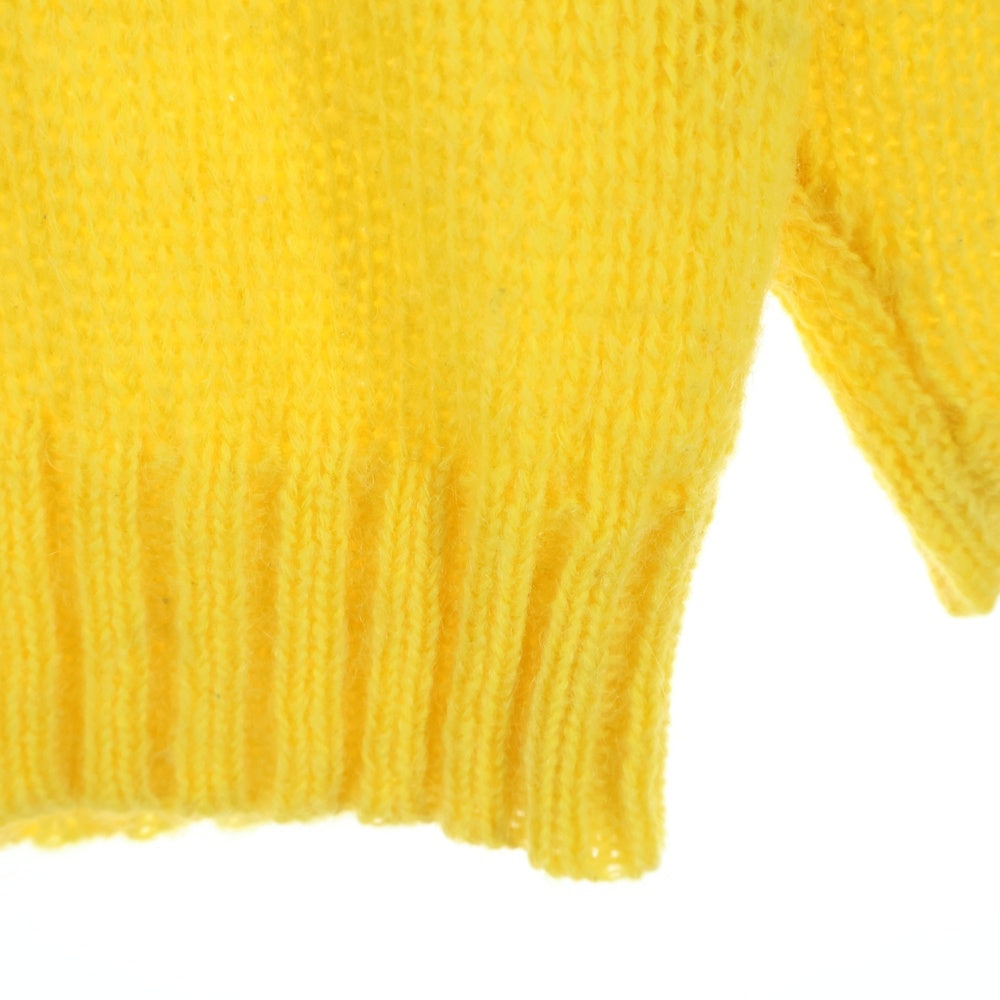 UNUSED(アンユーズド) 19AW 3G CREW NECK KNIT モヘア混 クルーネック ローゲージニット セーター イエロー US1644