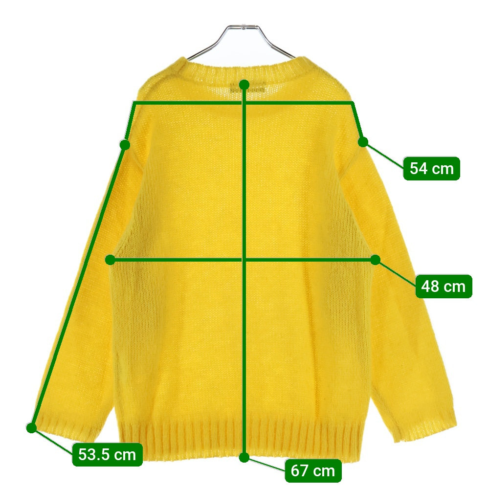 UNUSED(アンユーズド) 19AW 3G CREW NECK KNIT モヘア混 クルーネック ローゲージニット セーター イエロー US1644
