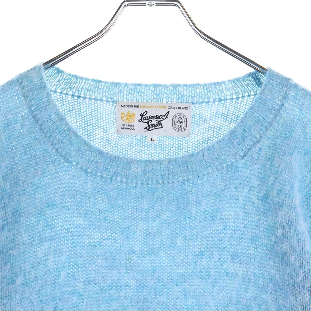 NO BRAND(ノーブランド) LAURENCE J.SMITH ローレンスジェイスミス UK製 クルーネック ウールニット セーター ブルー