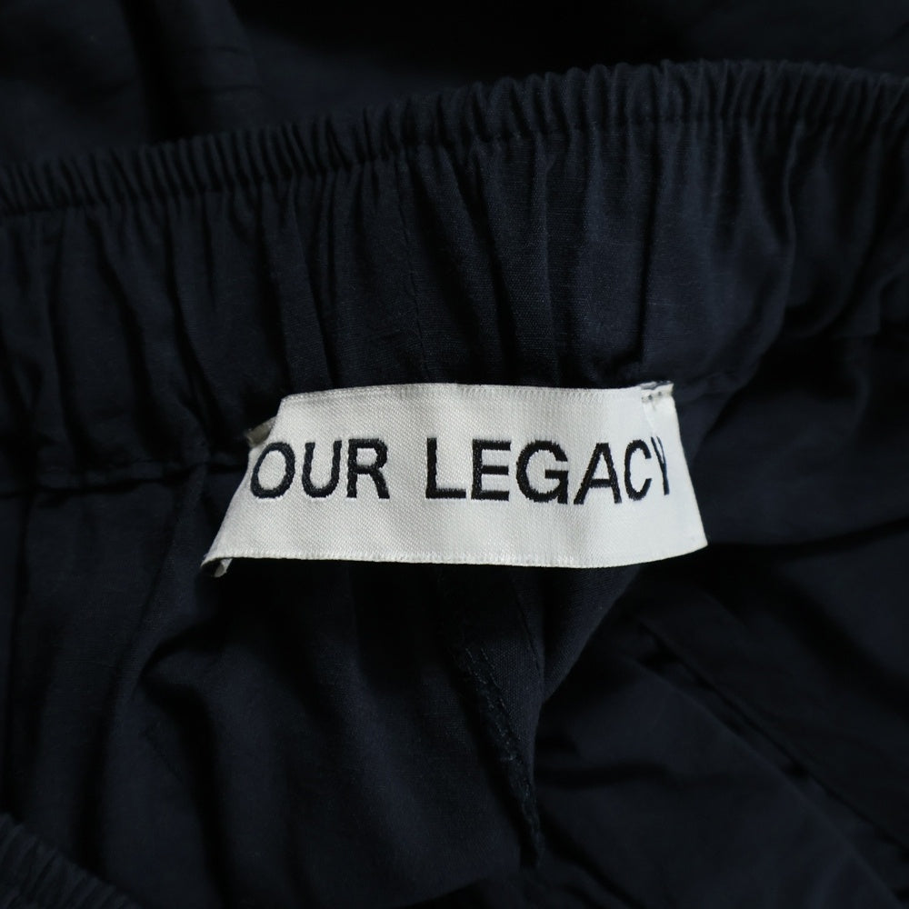 OUR LEGACY(アワーレガシー) ポルトガル製 レーヨンナイロン ジップフライ イージーパンツ ネイビー
