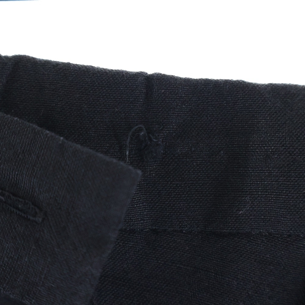 POLYPLOID(ポリプロイド) ウールリネン サイドボタン イージーパンツ ブラック 04-C-10