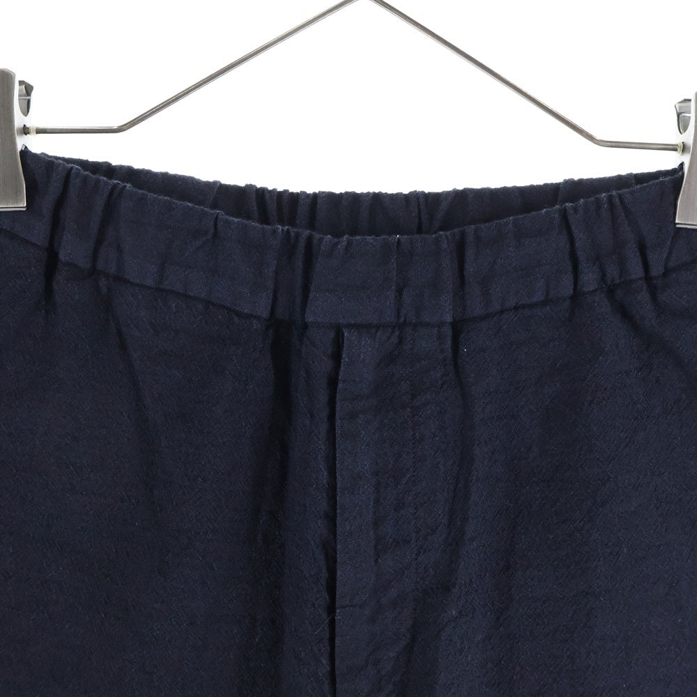 ATELIER BETON(アトリエべトン) 日本製 リネンウール イージーパンツ ネイビー 221-06A