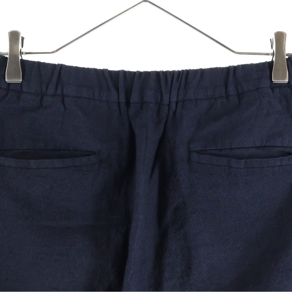 ATELIER BETON(アトリエべトン) 日本製 リネンウール イージーパンツ ネイビー 221-06A