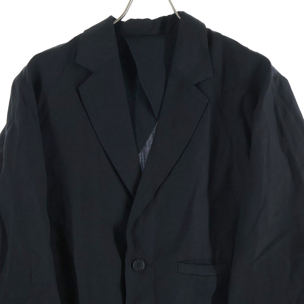 POLYPLOID(ポリプロイド) TRAVEL SUIT JACKET トラベル スーツ ウールリネン 2Bジャケット ブラック 03-C-10