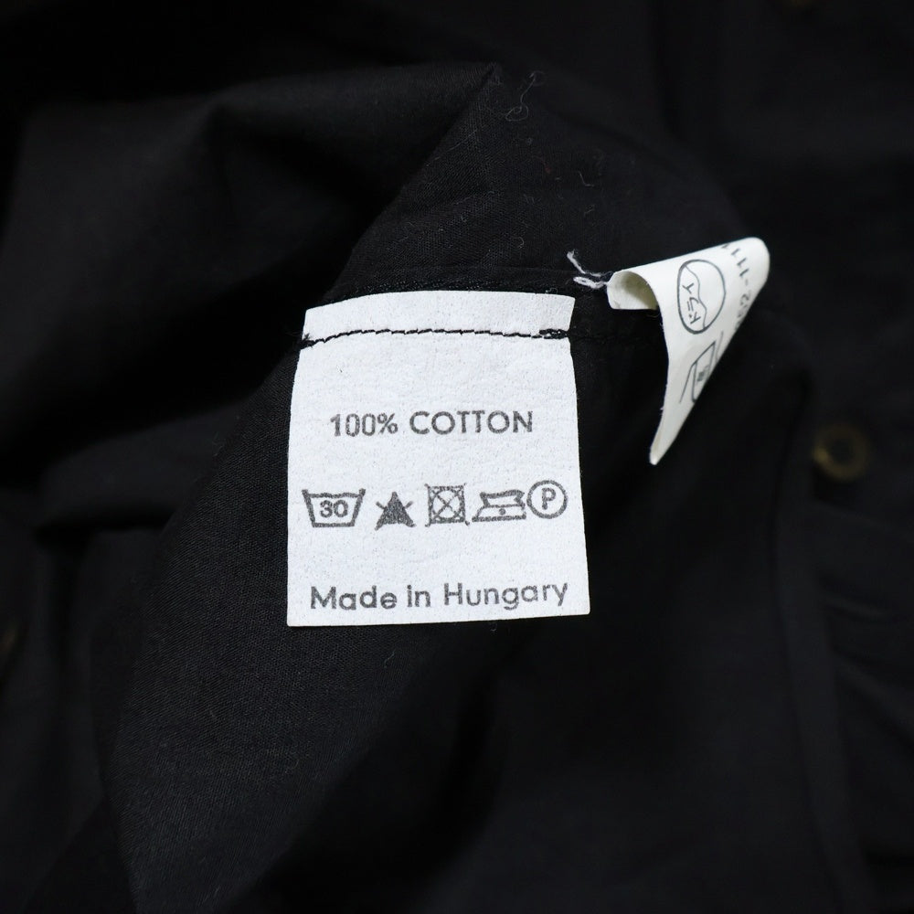 DRIES VAN NOTEN(ドリスヴァンノッテン) ハンガリー製 コットン シアー 半袖シャツ ブラック