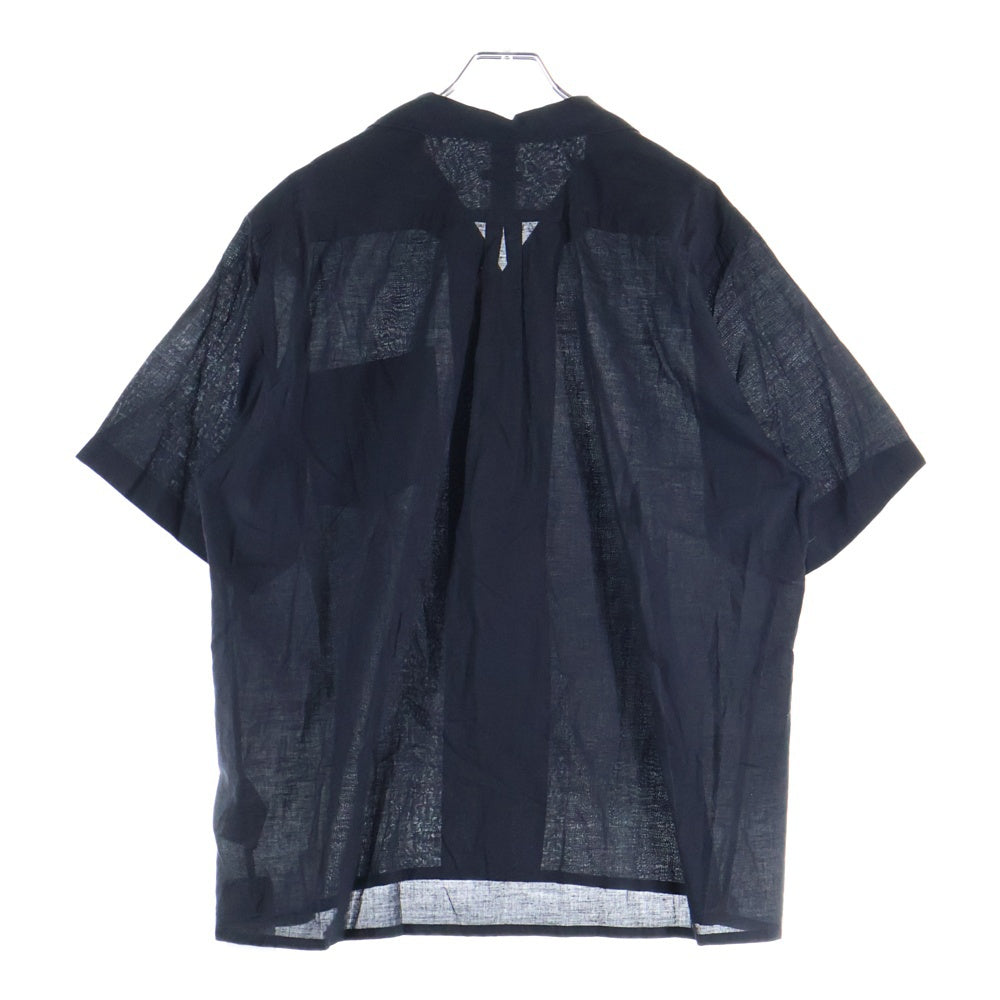 COMOLI(コモリ) KHADI コットン 半袖オープンカラーシャツ ブラック Z01-02017