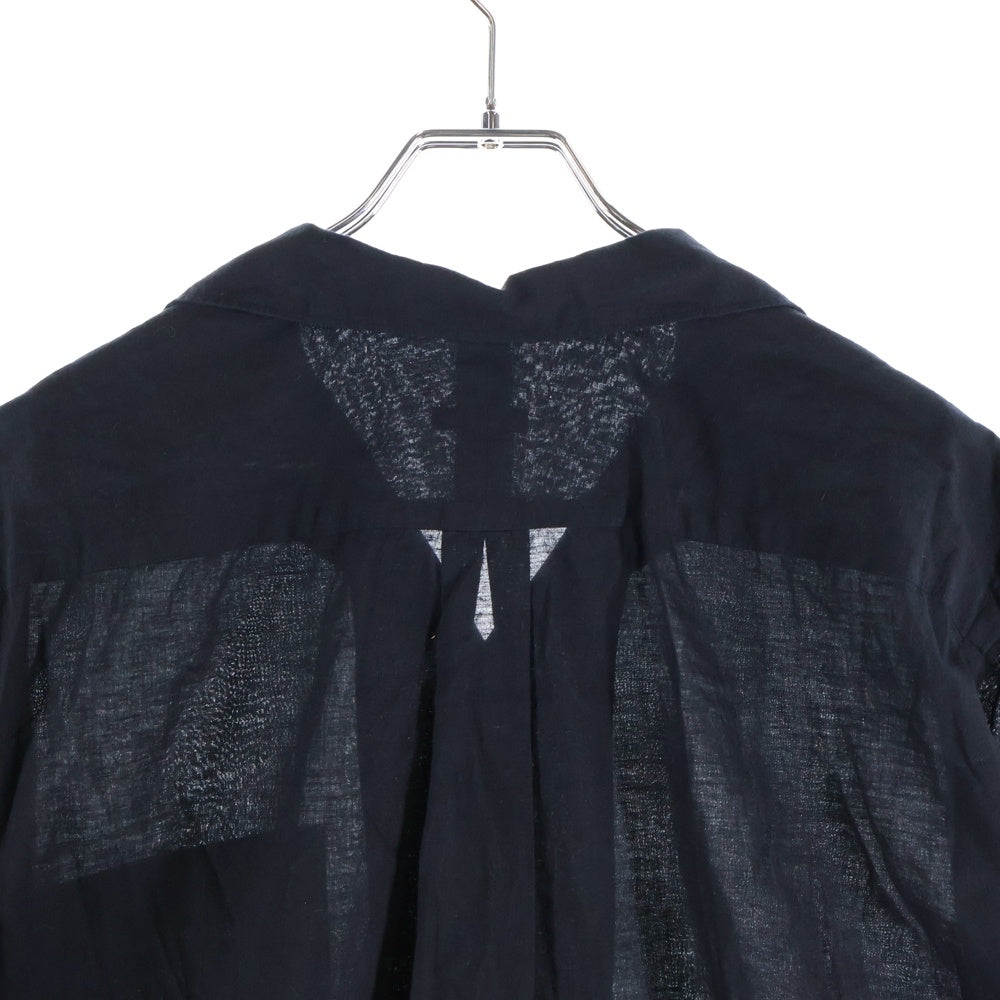 COMOLI(コモリ) KHADI コットン 半袖オープンカラーシャツ ブラック Z01-02017
