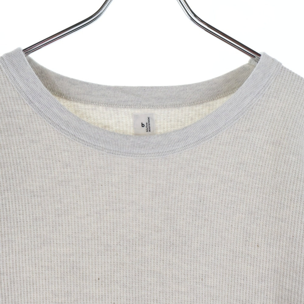 blurhms(ブラームス) ROUGH&SMOOTH THERMAL BASEBALL TEE ラフアンドスムース サーマル 長袖Tシャツ カットソー ライトグレー bROOTS24F31S25