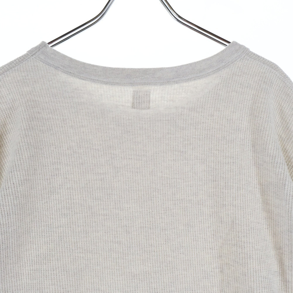 blurhms(ブラームス) ROUGH&SMOOTH THERMAL BASEBALL TEE ラフアンドスムース サーマル 長袖Tシャツ カットソー ライトグレー bROOTS24F31S25
