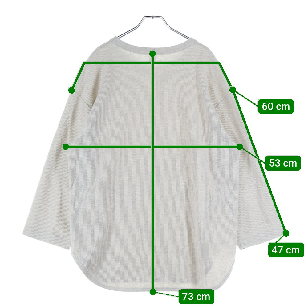 blurhms(ブラームス) ROUGH&SMOOTH THERMAL BASEBALL TEE ラフアンドスムース サーマル 長袖Tシャツ カットソー ライトグレー bROOTS24F31S25