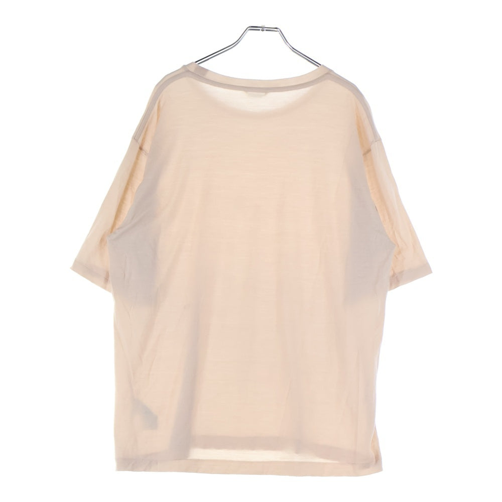 AURALEE(オーラリー) 25SS SUPER SOFT WOOL JERSEY TEE スーパーソフト ウールジャージー 半袖Tシャツ カットソー ピンク A25ST01UT