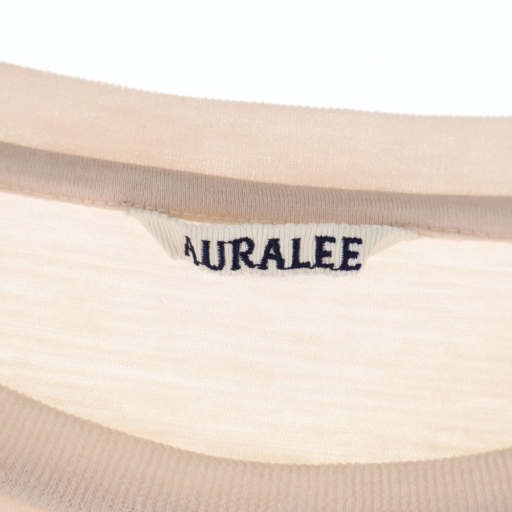 AURALEE(オーラリー) 25SS SUPER SOFT WOOL JERSEY TEE スーパーソフト ウールジャージー 半袖Tシャツ カットソー ピンク A25ST01UT