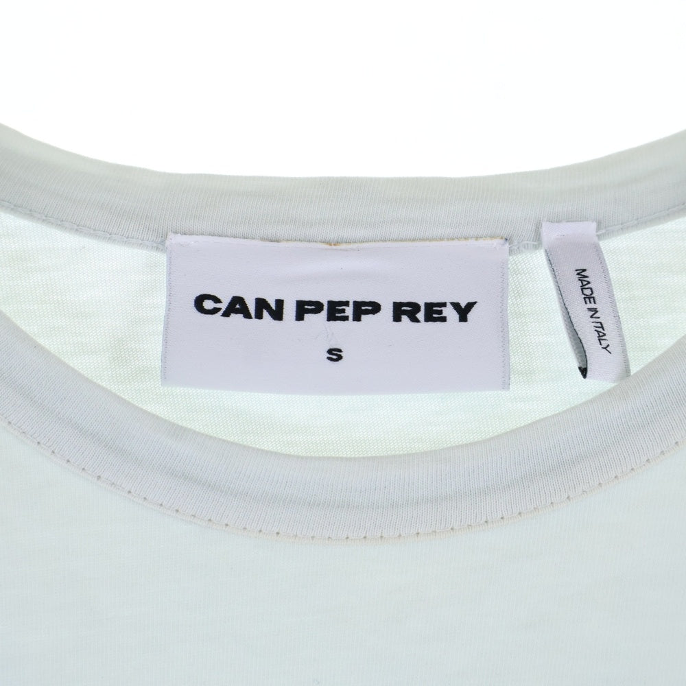 NO BRAND(ノーブランド) CAN PEP REY キャンペプレイ イタリア製 オーガニックコットン クルーネック 半袖Tシャツ カットソー ブルー