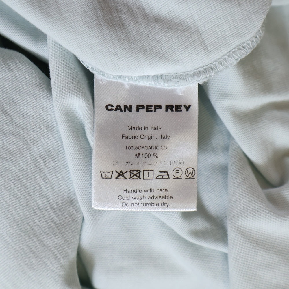 NO BRAND(ノーブランド) CAN PEP REY キャンペプレイ イタリア製 オーガニックコットン クルーネック 半袖Tシャツ カットソー ブルー