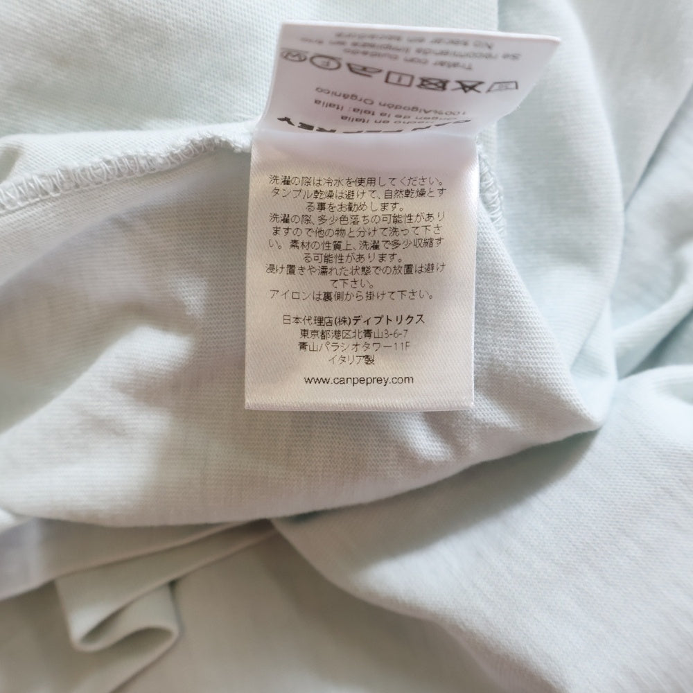 NO BRAND(ノーブランド) CAN PEP REY キャンペプレイ イタリア製 オーガニックコットン クルーネック 半袖Tシャツ カットソー ブルー