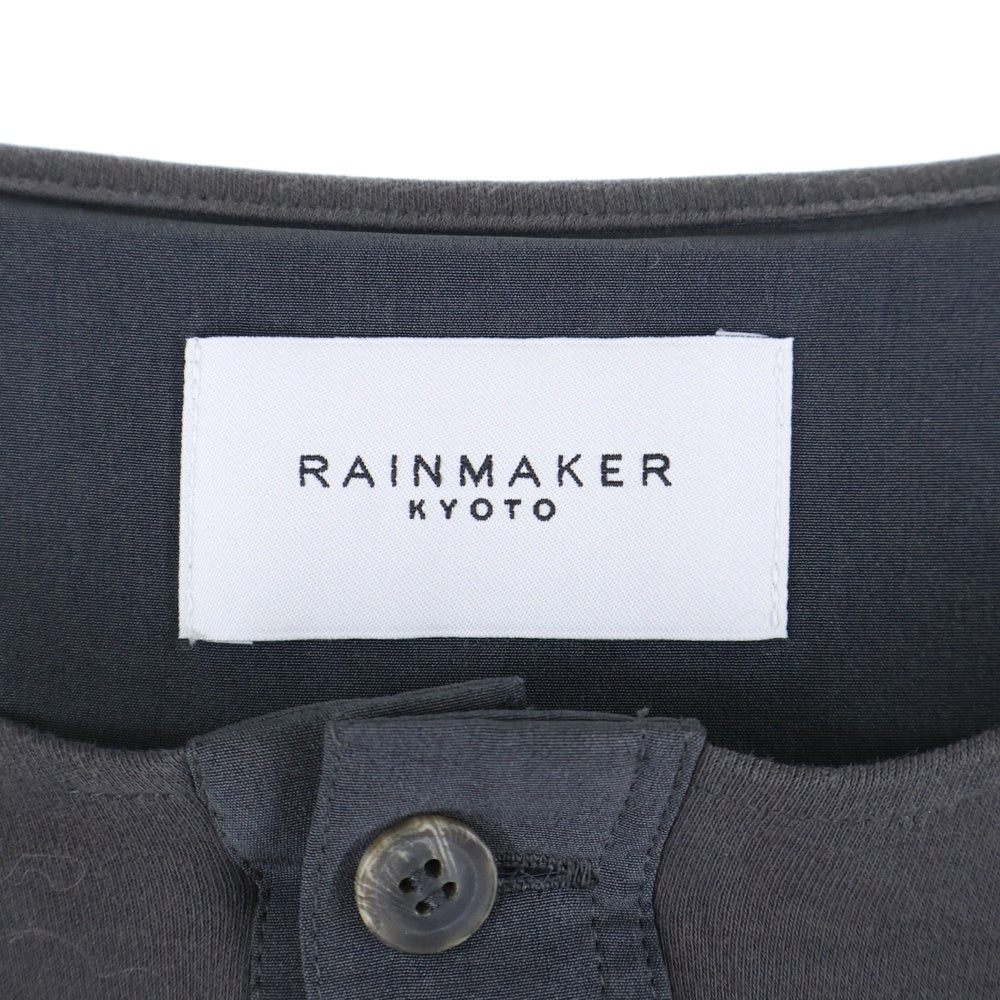 RAINMAKER(レインメーカー) HENLEY-NECK T-SHIRT 日本製 ヘンリーネック コットン 半袖Tシャツ カットソー チャコールグレー RM241-038