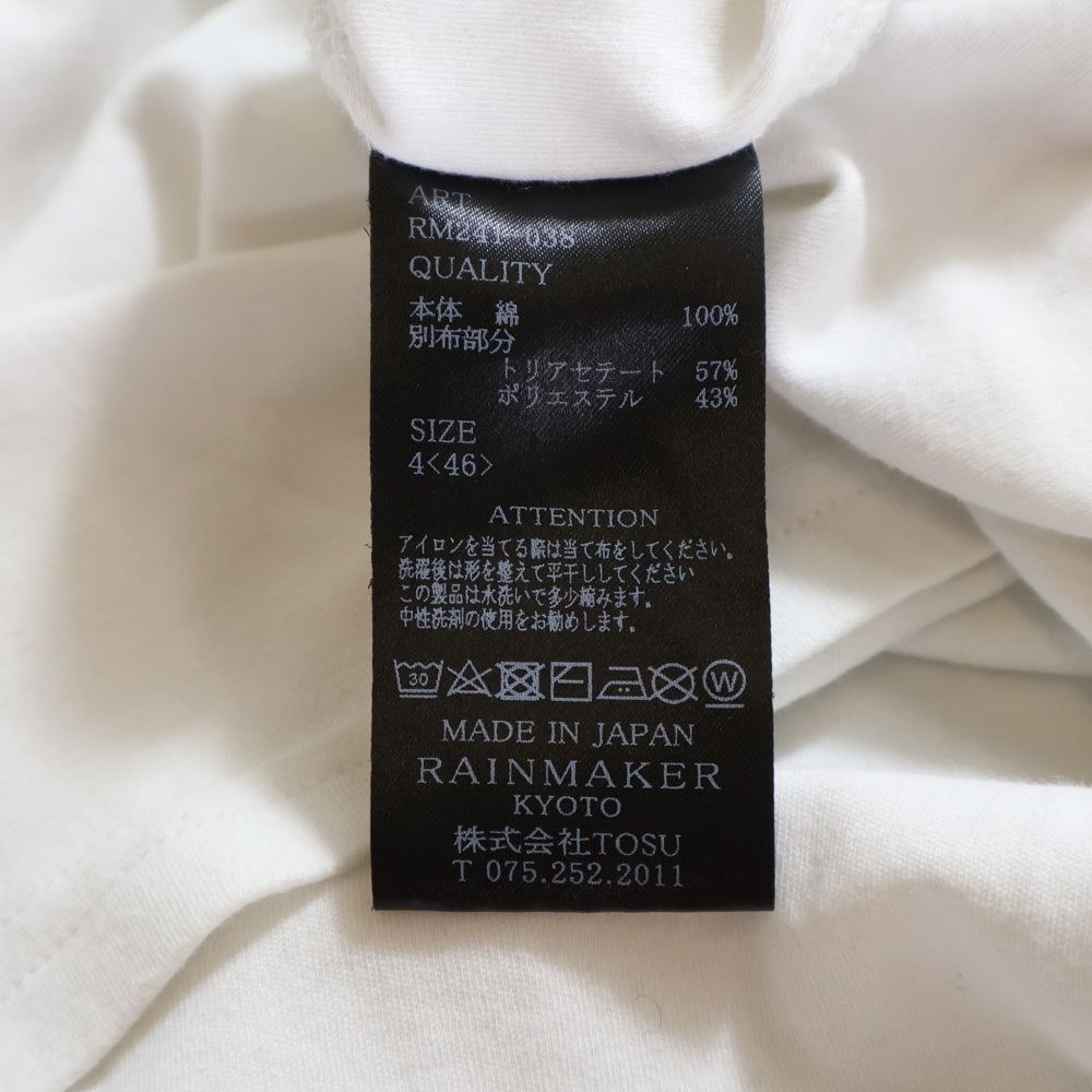 RAINMAKER(レインメーカー) HENLEY-NECK T-SHIRT 日本製 ヘンリーネック コットン 半袖Tシャツ カットソー ホワイト RM241-038