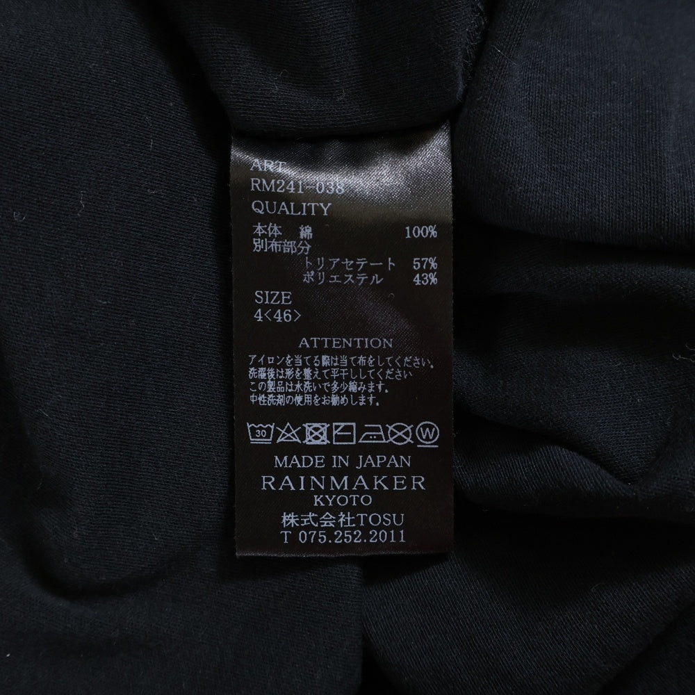 RAINMAKER(レインメーカー) HENLEY-NECK T-SHIRT 日本製 ヘンリーネック コットン 半袖Tシャツ カットソー ブラック RM241-038