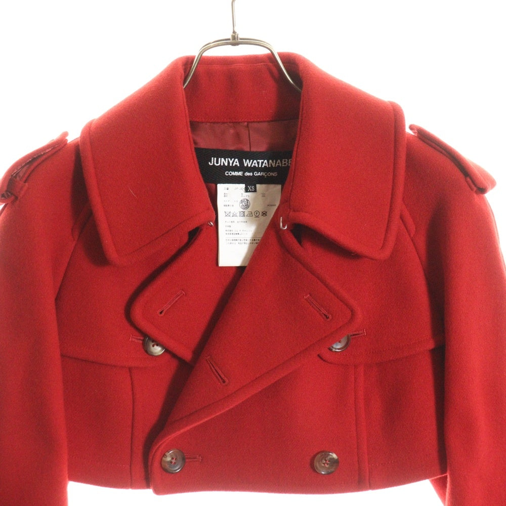 JUNYA WATANABE COMME des GARCONS(ジュンヤワタナベ コムデギャルソン) 20AW AD2020 ウールメルトン ショートトレンチ ジャケット レディース レッド JF‐J043