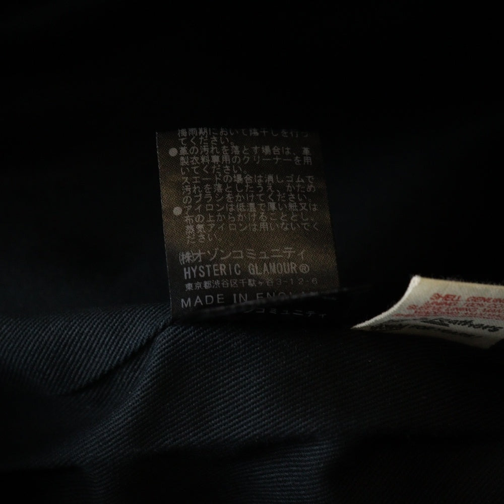 Lewis Leathers(ルイスレザー) ×HYSTERIC GLAMOUR SUPER SPORTSMAN ヒステリックグラマー スーパースポーツマン イングランド製 シングルジップアップライダースジャケット ブラック 0294LB02