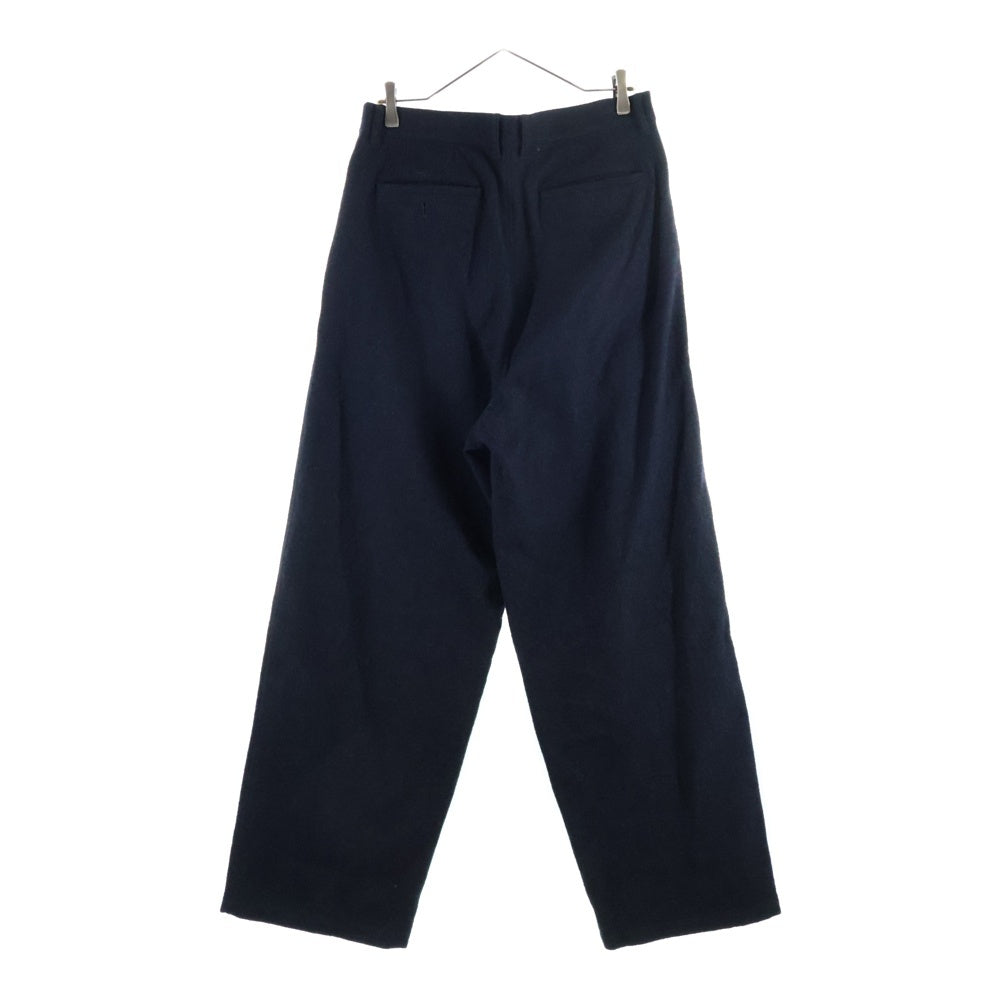 ISAMU KATAYAMA BACKLASH(イサムカタヤマバックラッシュ) FULLING SOFT SHARK WOOL WIDE PANTS ソフト ウール 製品染ワイドパンツ ブラック 2081-01