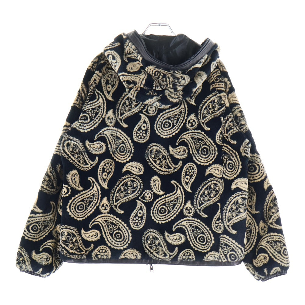 ISAMU KATAYAMA BACKLASH(イサムカタヤマバックラッシュ) 23AW PAISLEY RABBIT FUR + NYLON REVERSIBLE HOODED BLOUSON リバーシブル ジップアップブルゾン 2069-01