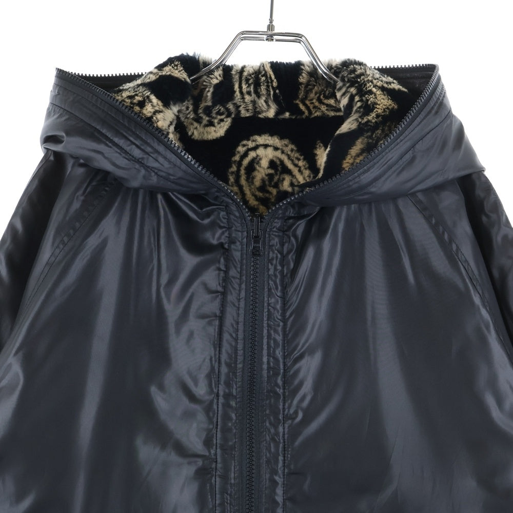 ISAMU KATAYAMA BACKLASH(イサムカタヤマバックラッシュ) 23AW PAISLEY RABBIT FUR + NYLON REVERSIBLE HOODED BLOUSON リバーシブル ジップアップブルゾン 2069-01