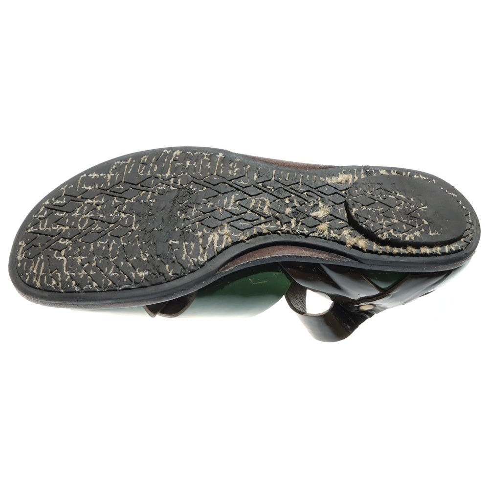 MARNI(マルニ) エナメルレザー ベルトストラップ レザーサンダル レディース ローカットシューズ カーキ