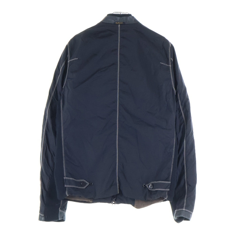 DIESEL BLACK GOLD(ディーゼルブラックゴールド) 異素材切替 シープスキン ジップアップ ナイロンジャケット ブラック