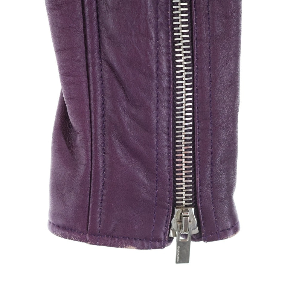 BALENCIAGA(バレンシアガ) ダブルライダース レザージャケット レディース パープル 342688