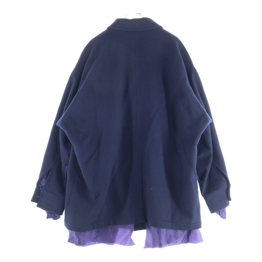 sulvam(サルバム) 22AW OVER BLOUSON JACKET オーバー ブルゾン ウールジャケット ブラック/パープル SQ-J06-150