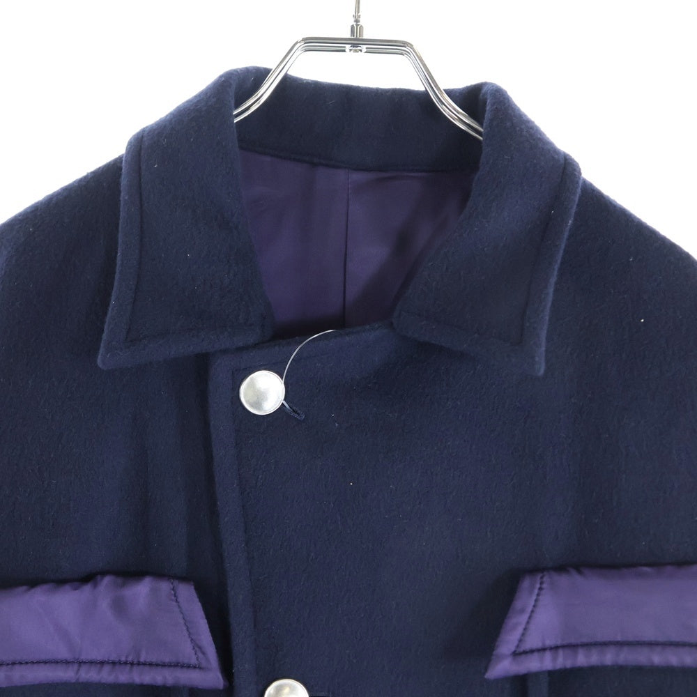 sulvam(サルバム) 22AW OVER BLOUSON JACKET オーバー ブルゾン ウールジャケット ブラック/パープル SQ-J06-150