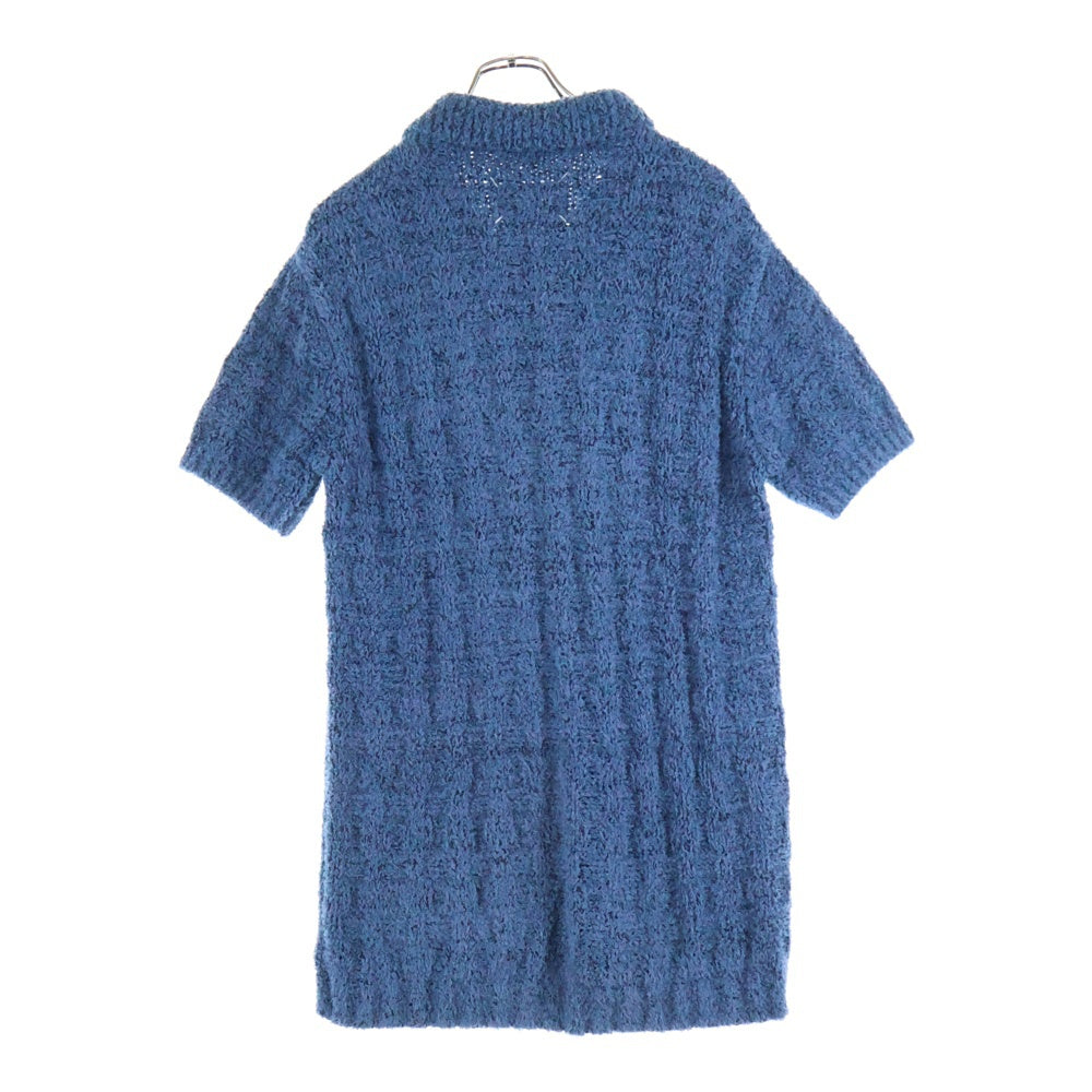 Maison Margiela 1 10(メゾンマルジェラ 1 10) 22AW レーヨン混 半袖ニットポロシャツ ブルー S50GL0043 S18151