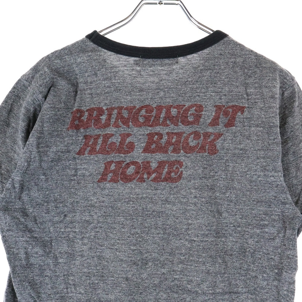 HYSTERIC GLAMOUR(ヒステリックグラマー) プリント 半袖 リンガーTシャツ カットソー グレー 0293CT01