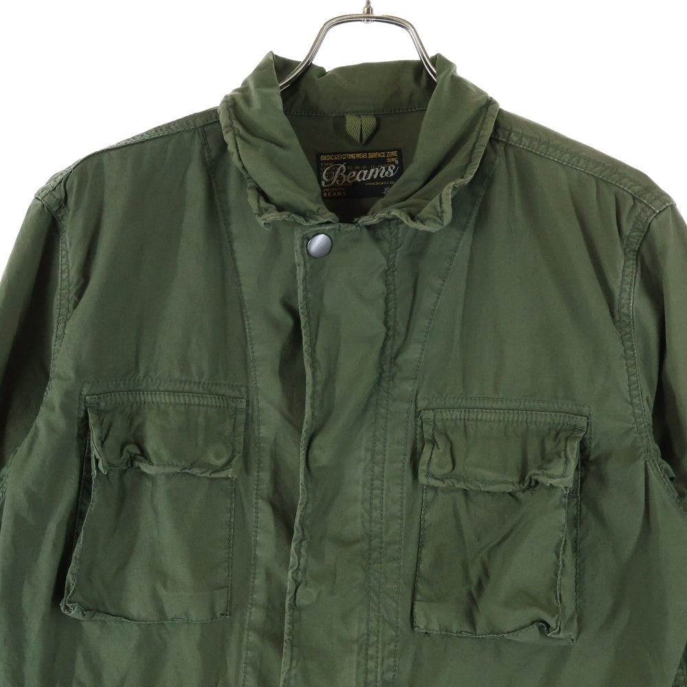 BEAMS(ビームス) ミリタリーサンプリング ジップアップ ジャケット カーキ