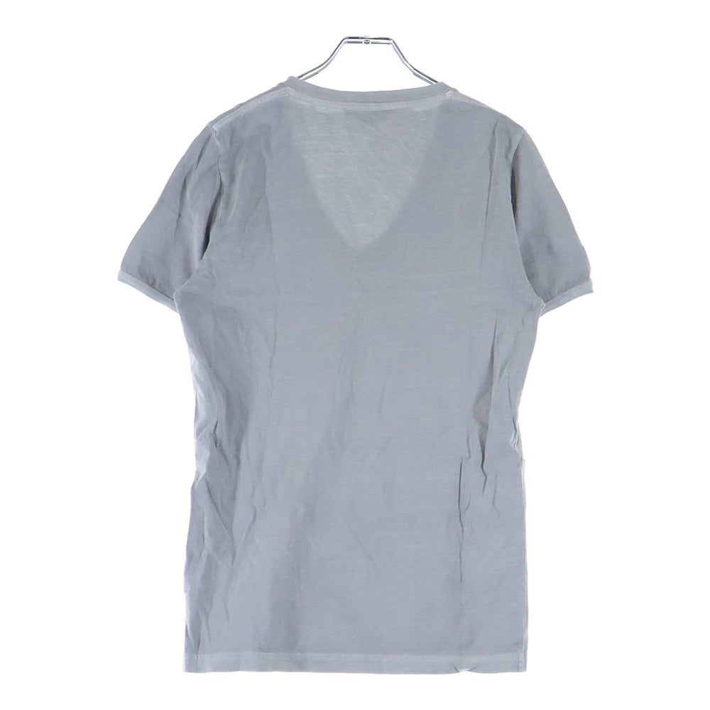 DSQUARED2(ディースクエアード) Vネック フロントロゴプリント 半袖Tシャツ カットソー グレー
