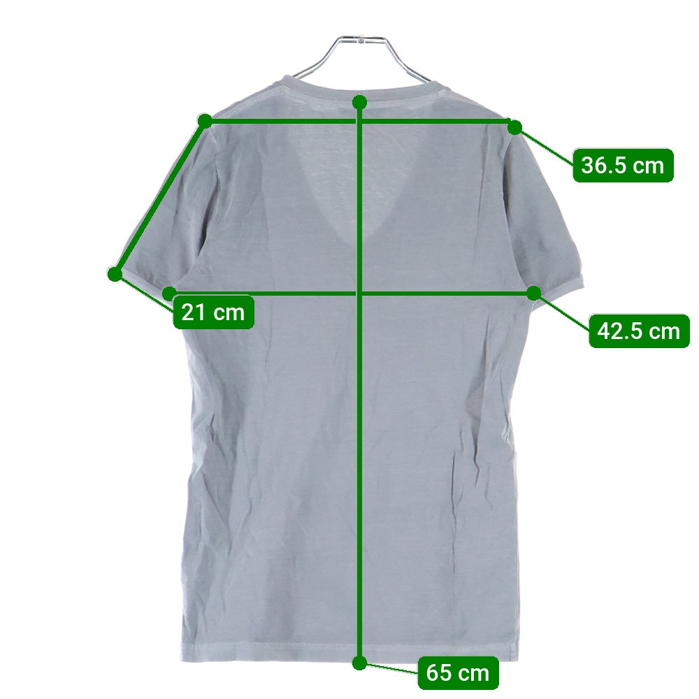 DSQUARED2(ディースクエアード) Vネック フロントロゴプリント 半袖Tシャツ カットソー グレー