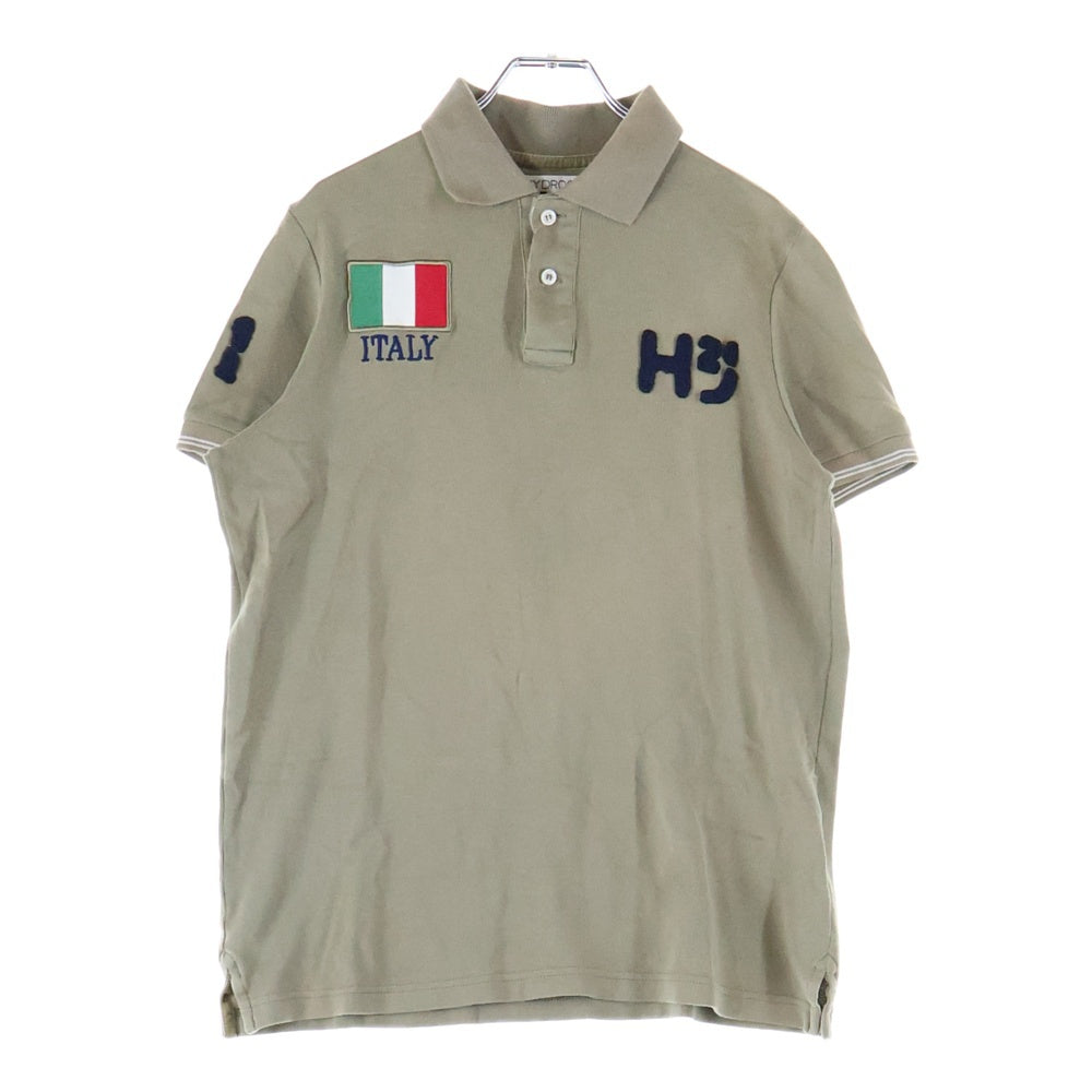 HYDROGEN(ハイドロゲン) コットン ワッペン 半袖ポロシャツ ベージュ