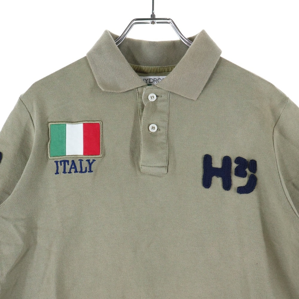 HYDROGEN(ハイドロゲン) コットン ワッペン 半袖ポロシャツ ベージュ