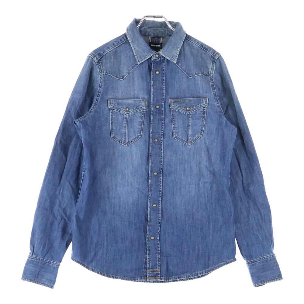 DIESEL(ディーゼル) スナップボタン 長袖 デニムシャツ インディゴ