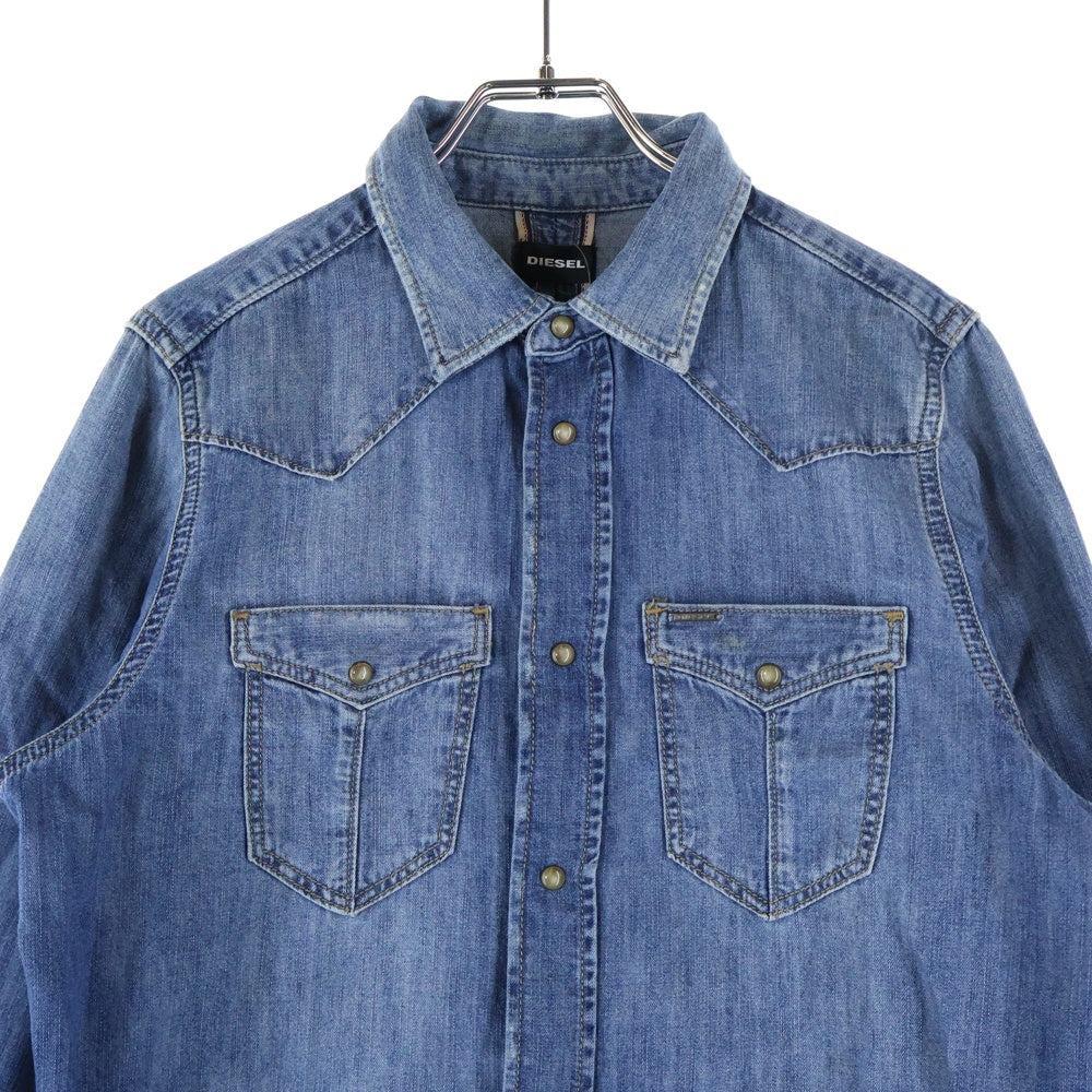 DIESEL(ディーゼル) スナップボタン 長袖 デニムシャツ インディゴ