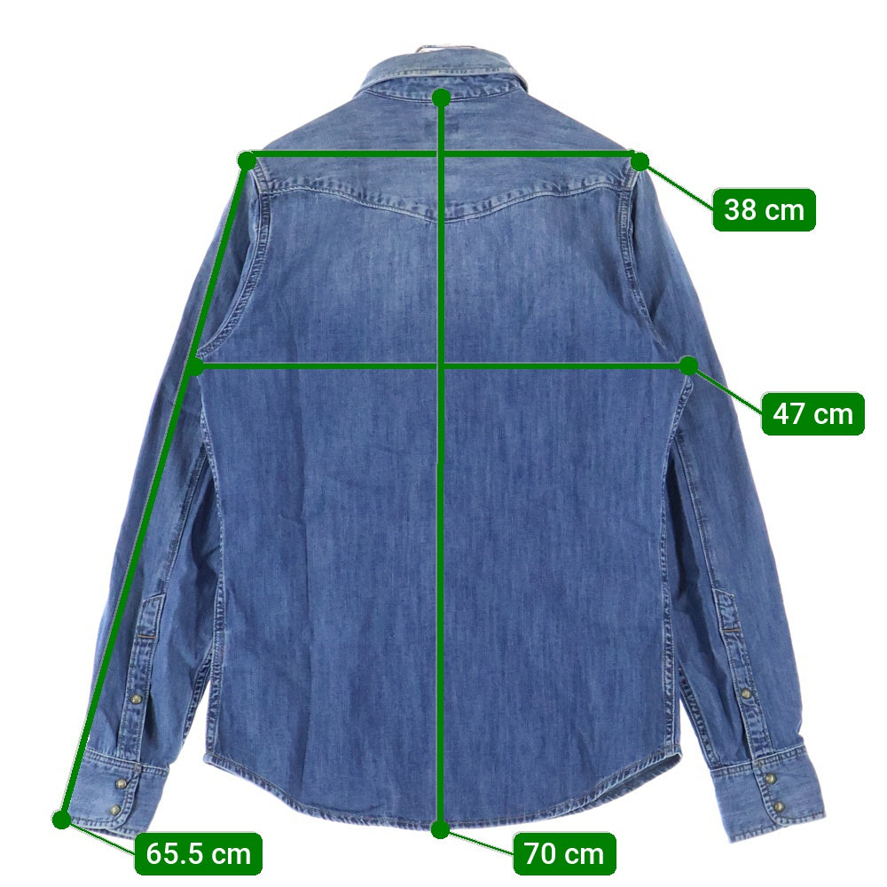 DIESEL(ディーゼル) スナップボタン 長袖 デニムシャツ インディゴ