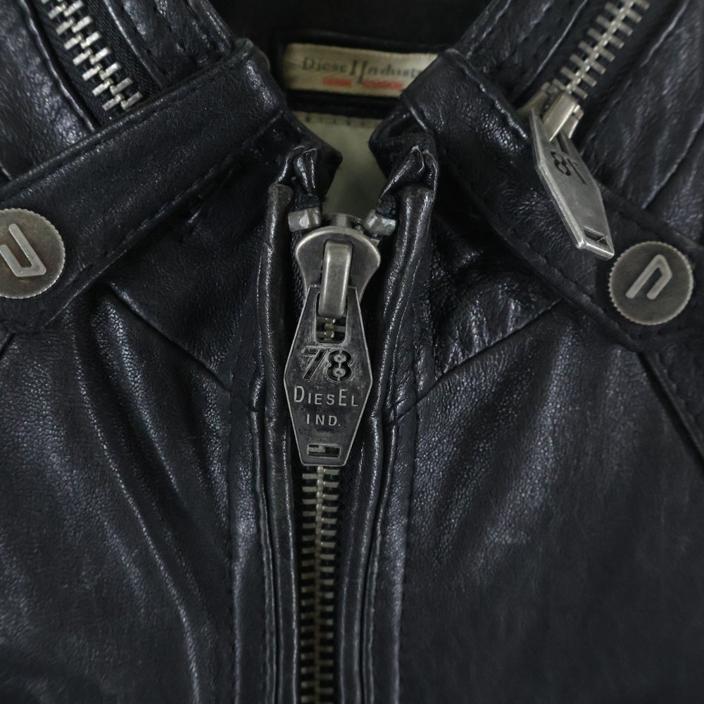 DIESEL(ディーゼル) シープレザー シングル レザージャケット ブラック