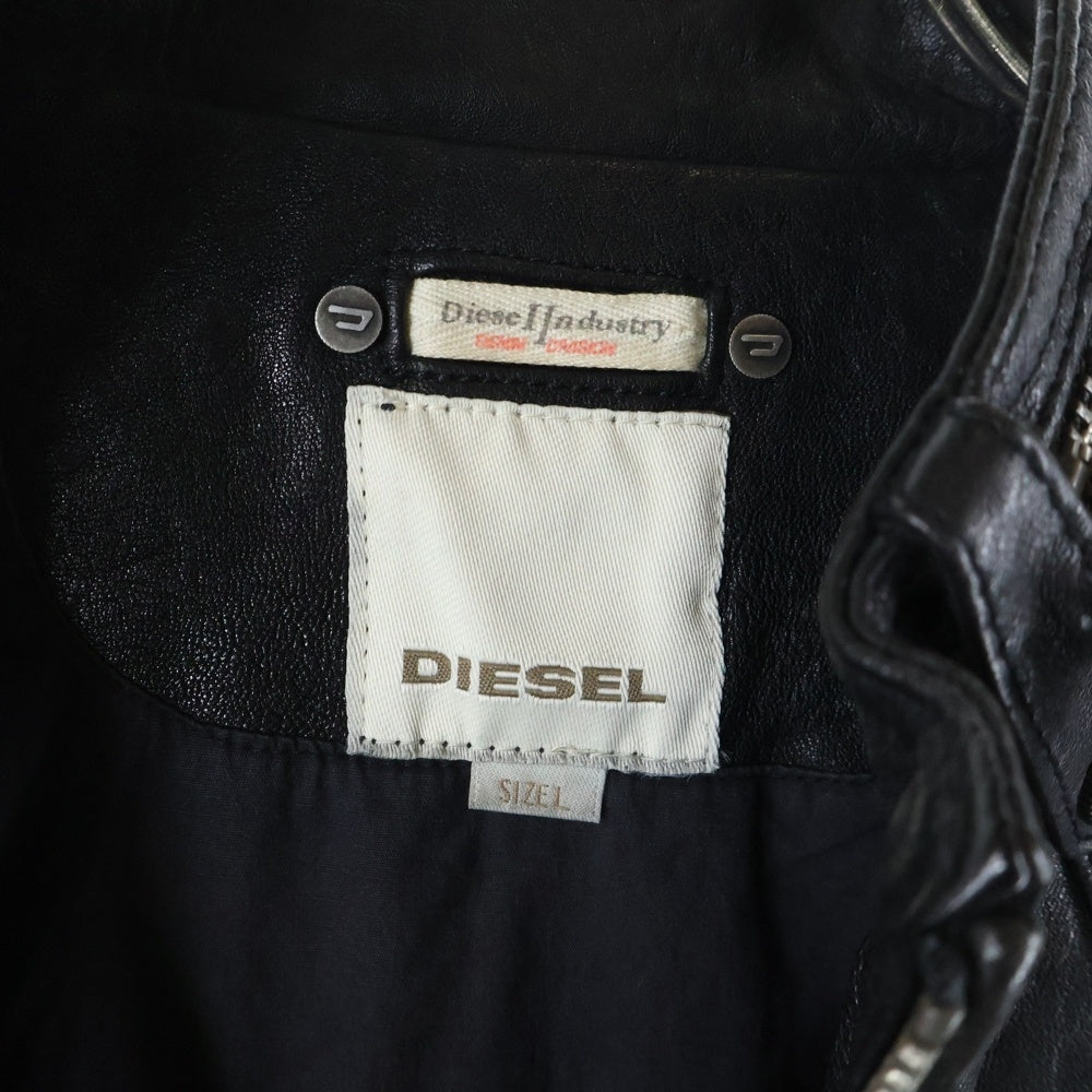 DIESEL(ディーゼル) シープレザー シングル レザージャケット ブラック